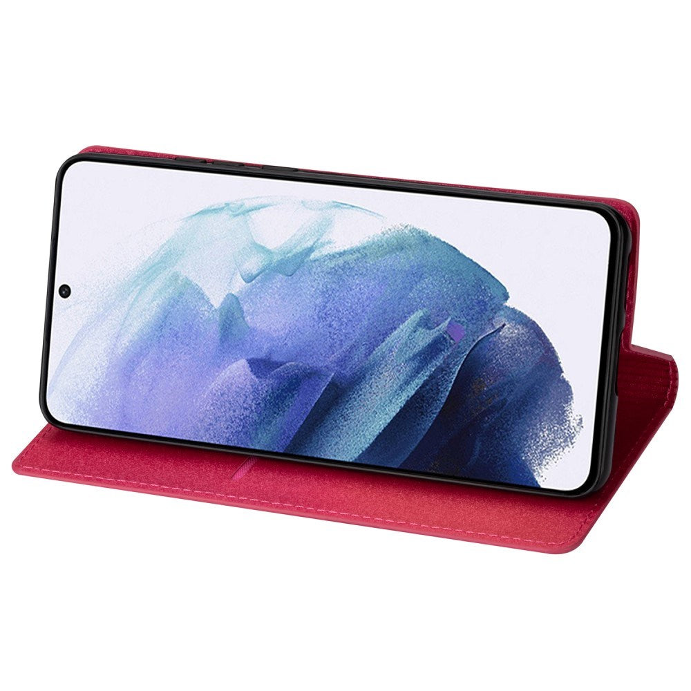 EIDERWOOD Samsung Galaxy S25 Edge Konstläder Flip Fodral med Plånbok - Glitter - Rosa