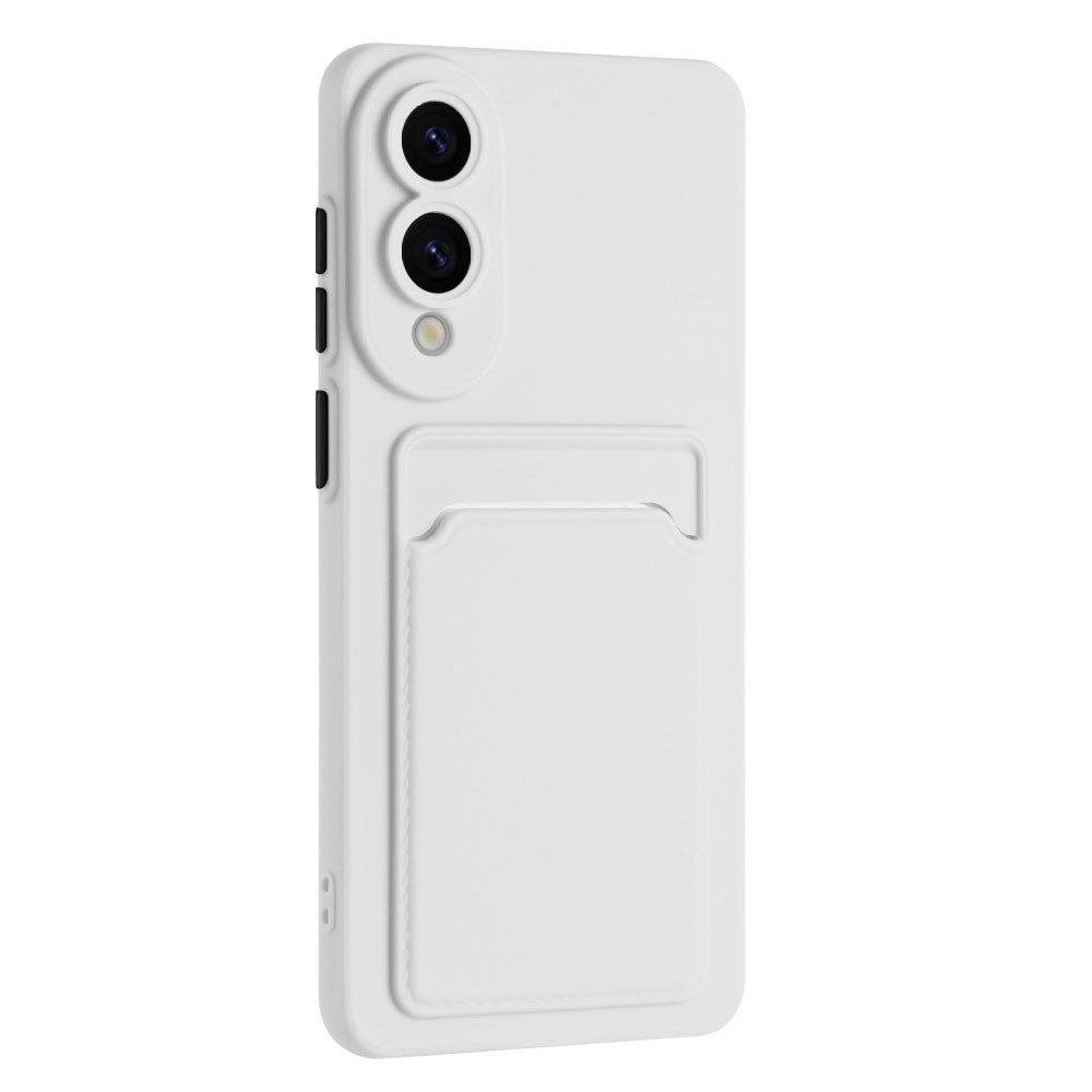 EIDERWOOD Samsung Galaxy S25 Edge Flexibelt Plast Skal med Korthållare - Vit