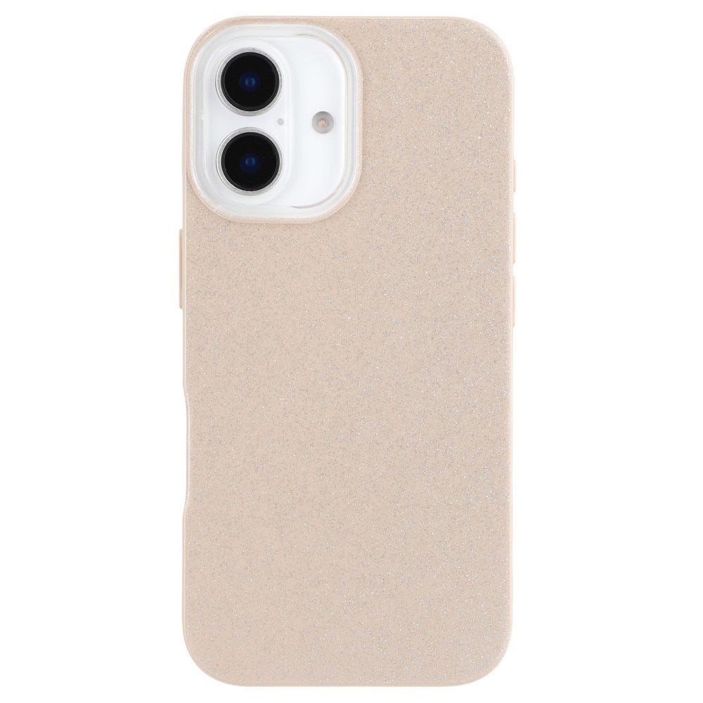 EIDERWOOD IPhone 16 Flexibelt Plast Skal med Glitter - Beige