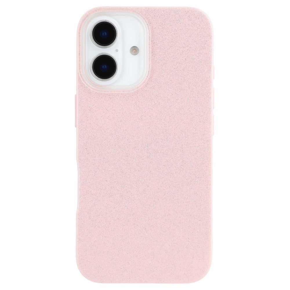 EIDERWOOD IPhone 16 Flexibelt Plast Skal med Glitter - Rosa