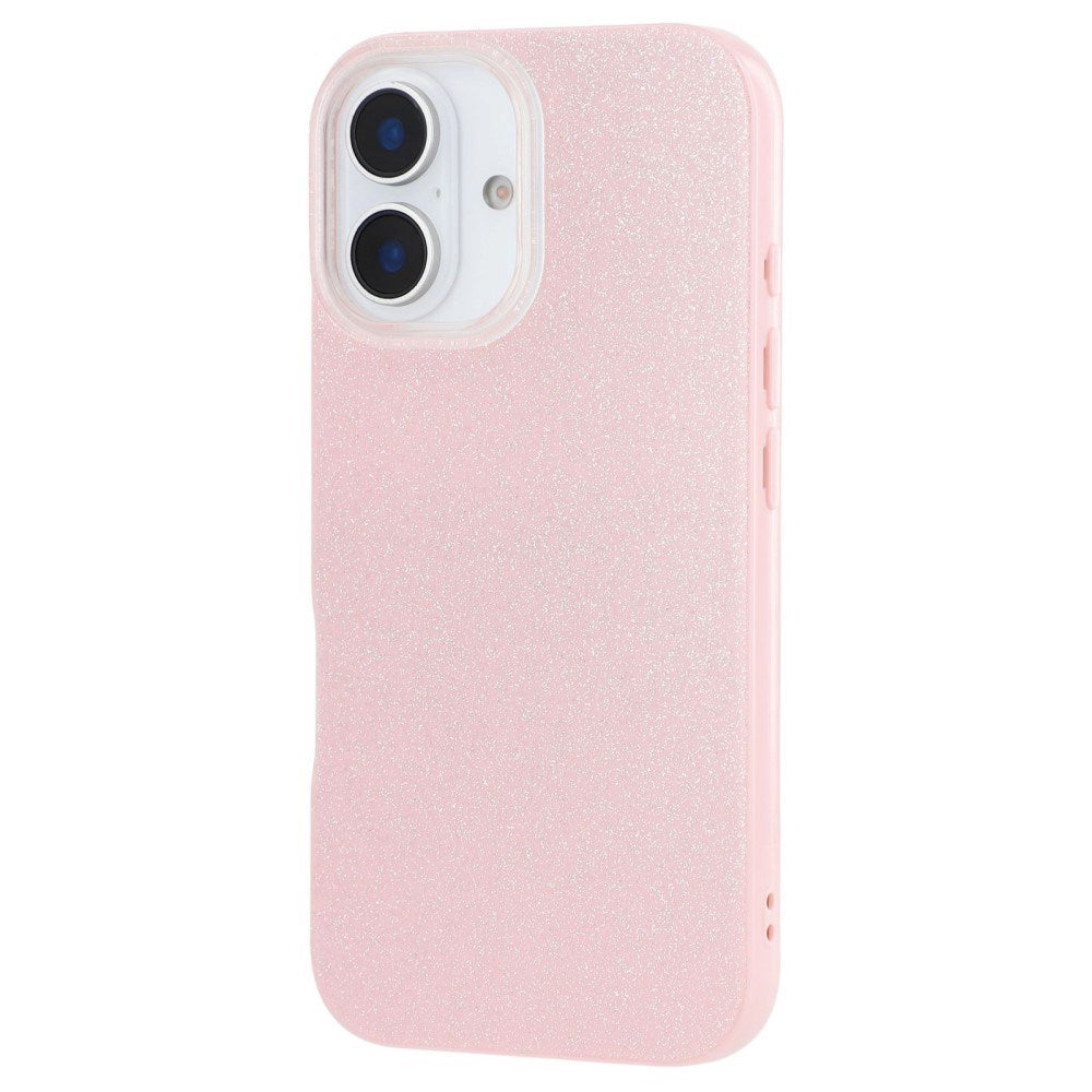 EIDERWOOD IPhone 16 Flexibelt Plast Skal med Glitter - Rosa