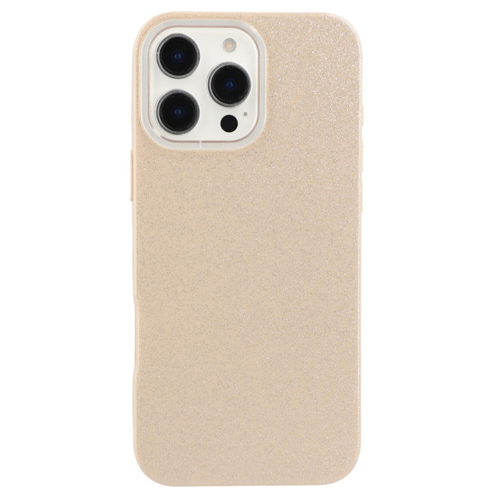 EIDERWOOD IPhone 16 Pro Flexibelt Plast Skal med Glitter - Beige