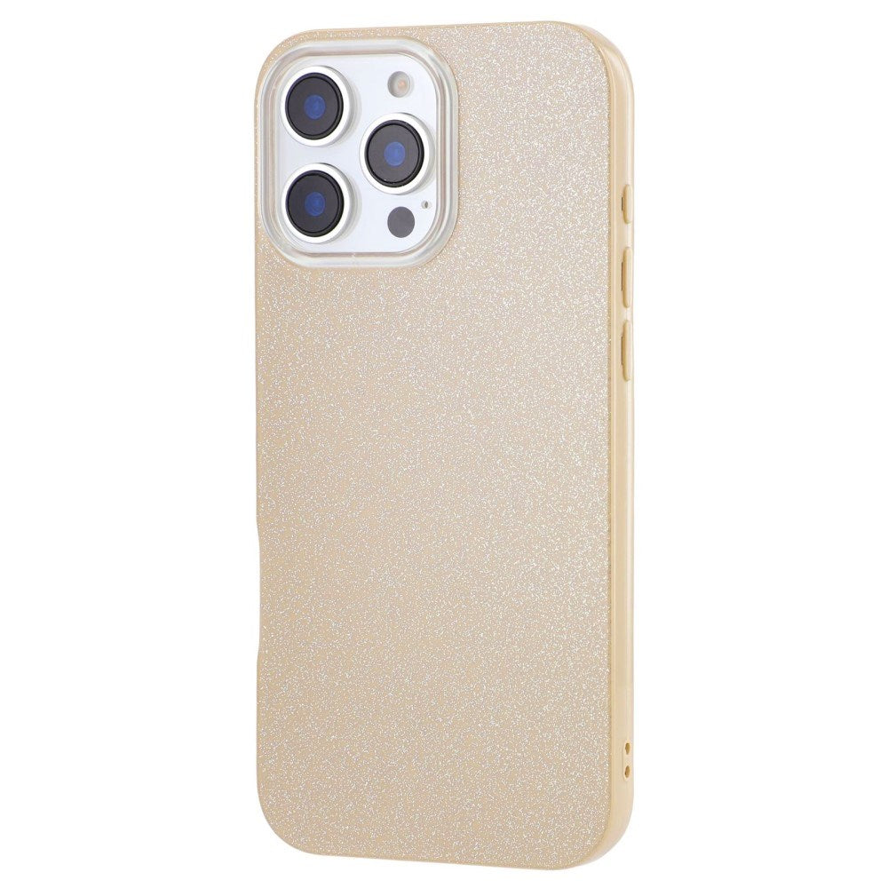 EIDERWOOD IPhone 16 Pro Flexibelt Plast Skal med Glitter - Beige