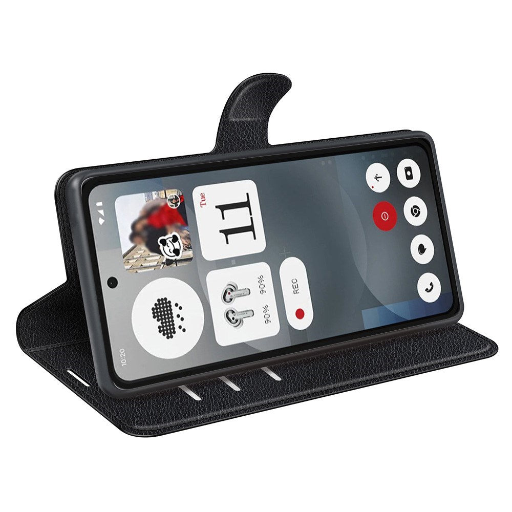 EIDERWOOD Nothing Phone (3a) Konstläder Fodral med Korthållare & Ställfunktion - Svart