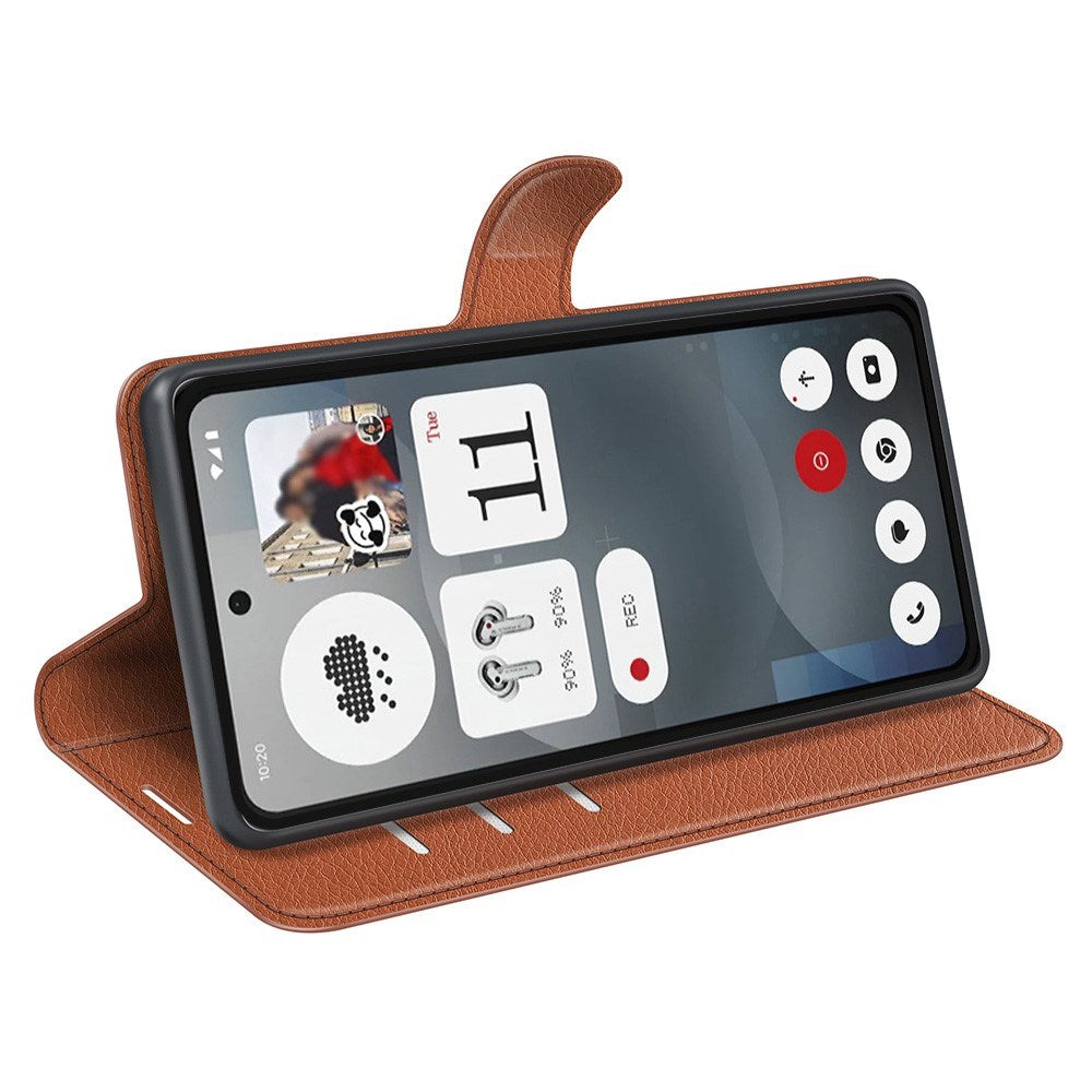 EIDERWOOD Nothing Phone (3a) Konstläder Fodral med Korthållare & Ställfunktion - Brun