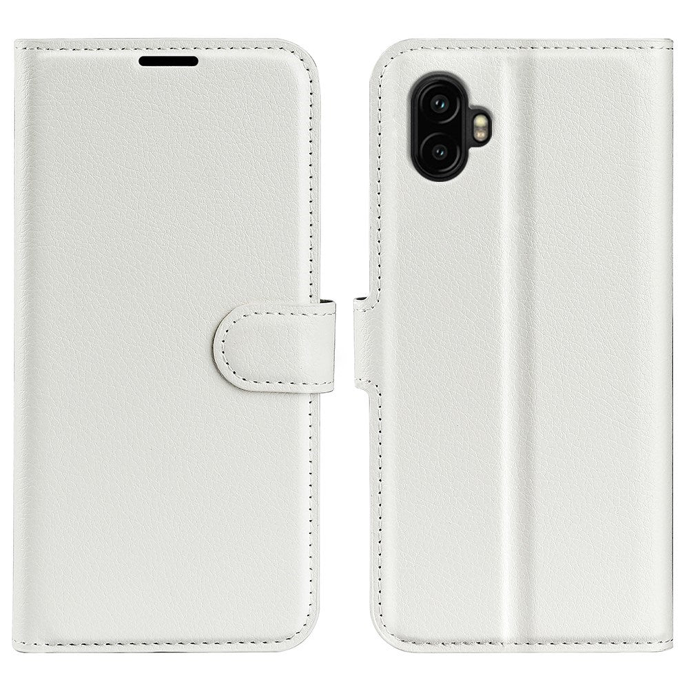 EIDERWOOD Samsung Galaxy Xcover 7 Pro Konstläder Flip Fodral m. Korthållare & Ställfunktion - Vit