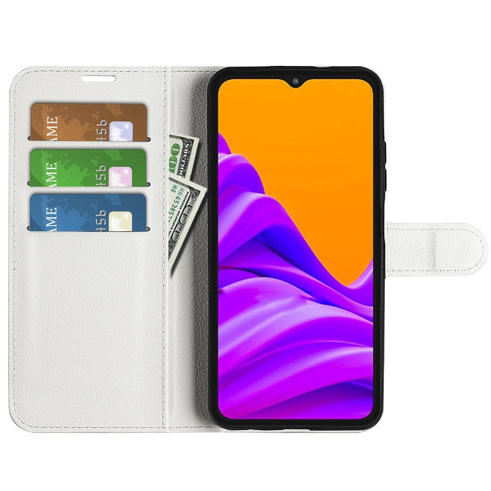 EIDERWOOD Samsung Galaxy Xcover 7 Pro Konstläder Flip Fodral m. Korthållare & Ställfunktion - Vit