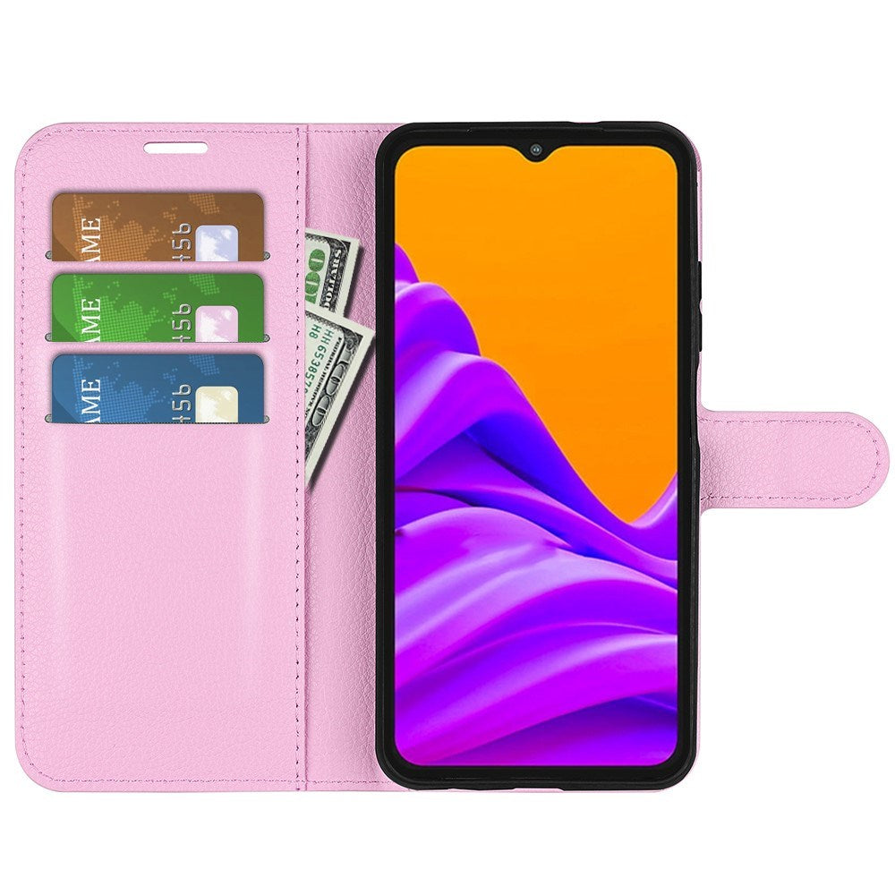 EIDERWOOD Samsung Galaxy Xcover 7 Pro Konstläder Flip Fodral m. Korthållare & Ställfunktion - Rosa