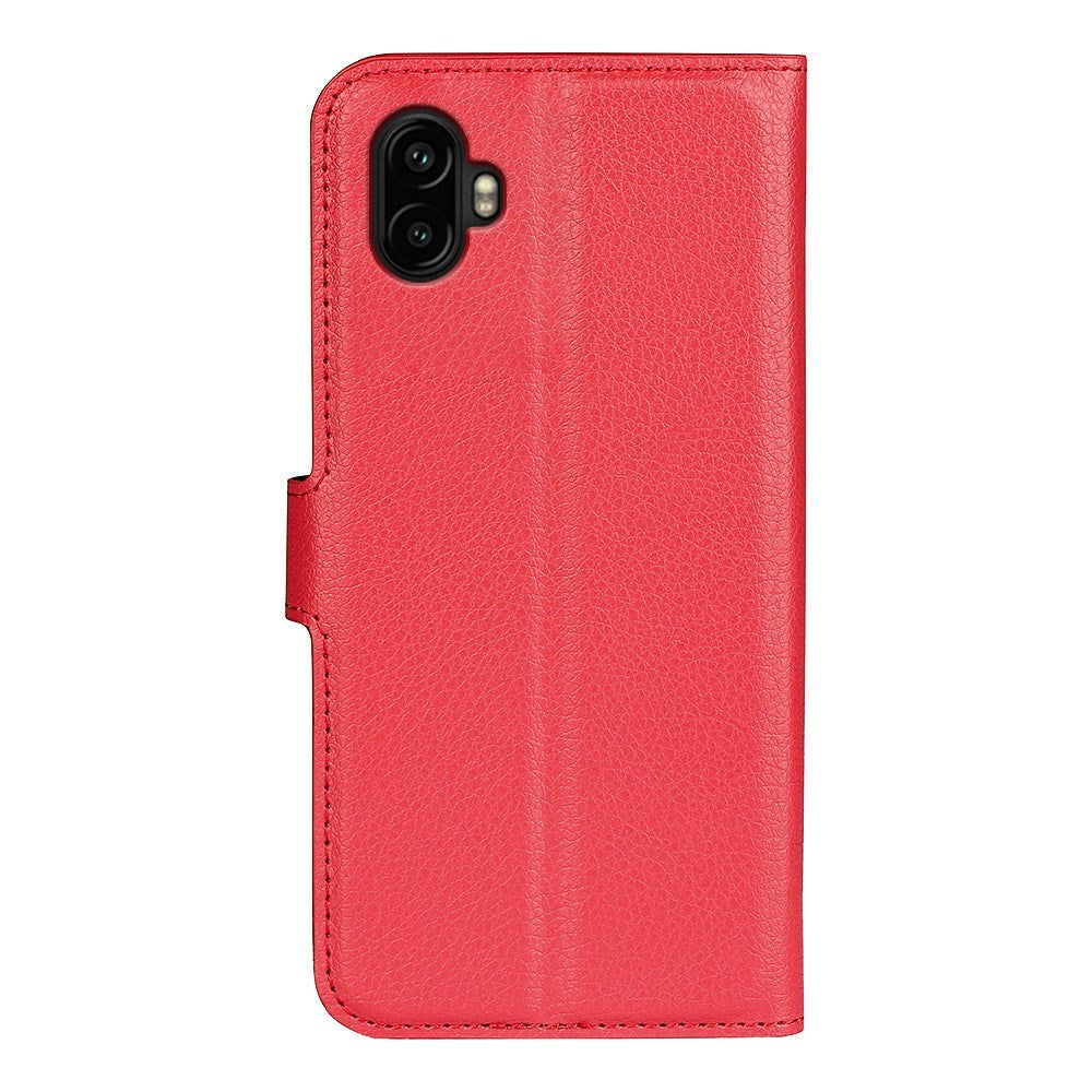 EIDERWOOD Samsung Galaxy Xcover 7 Pro Konstläder Flip Fodral m. Korthållare & Ställfunktion - Röd