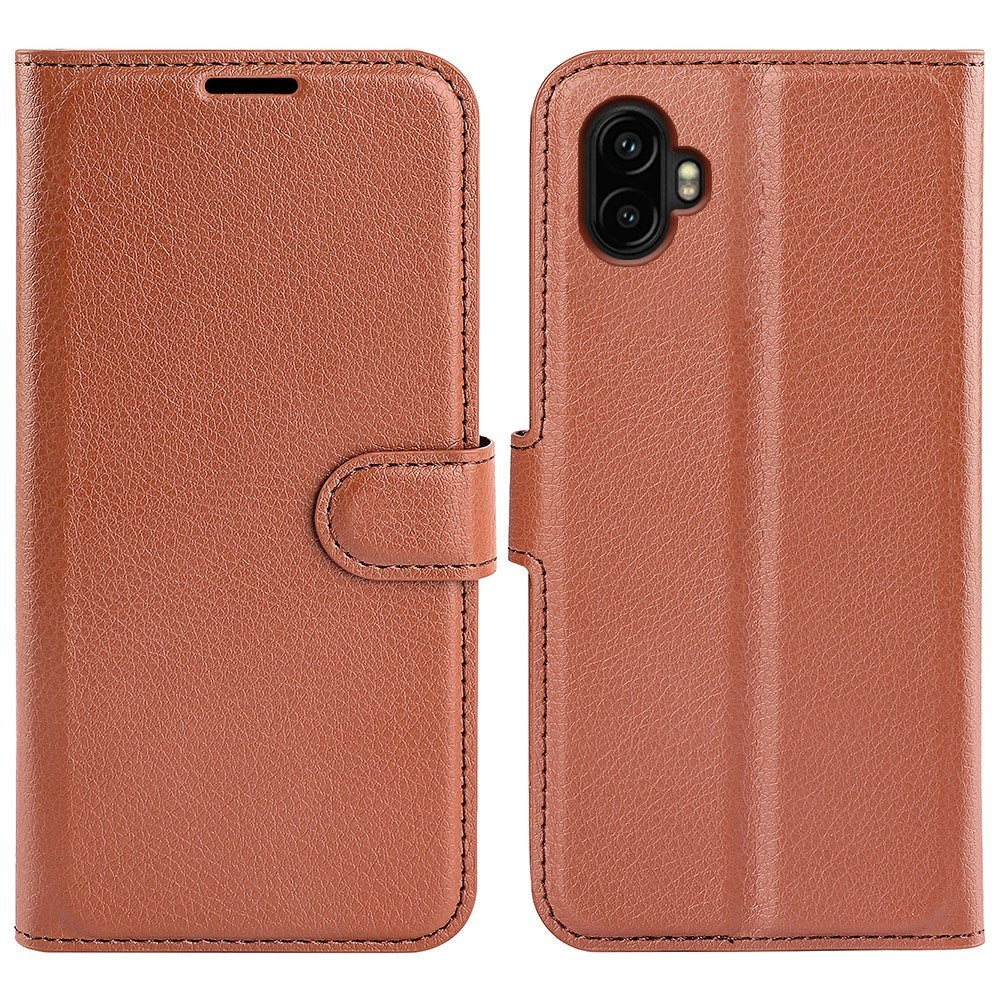 EIDERWOOD Samsung Galaxy Xcover 7 Pro Konstläder Flip Fodral m. Korthållare & Ställfunktion - Brun