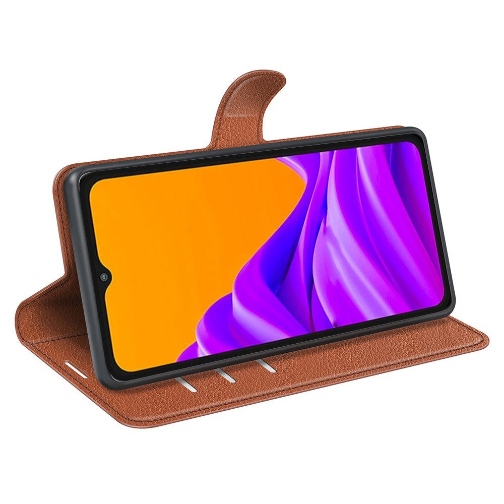 EIDERWOOD Samsung Galaxy Xcover 7 Pro Konstläder Flip Fodral m. Korthållare & Ställfunktion - Brun