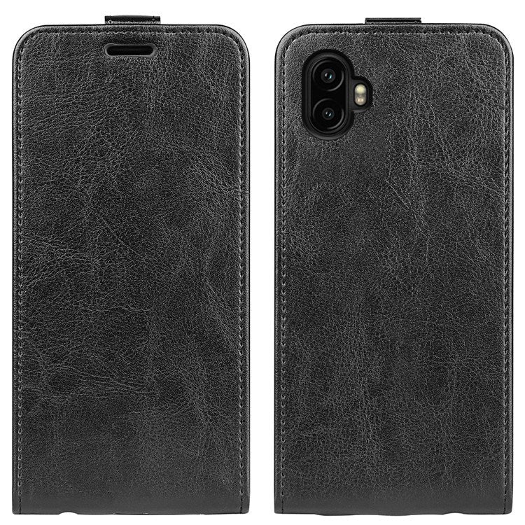 EIDERWOOD Samsung Galaxy Xcover 7 Pro Vertikalt Konstläder Fodral m. Korthållare - Svart