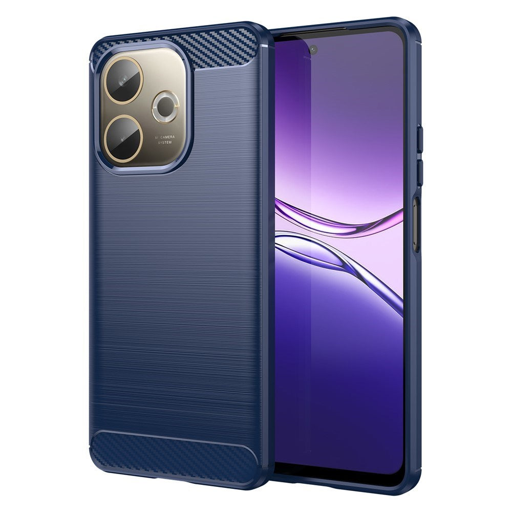 Oppo A5 Pro (4G / 5G) EIDERWOOD Brushed Carbon Fiber Plast Skal - Blå