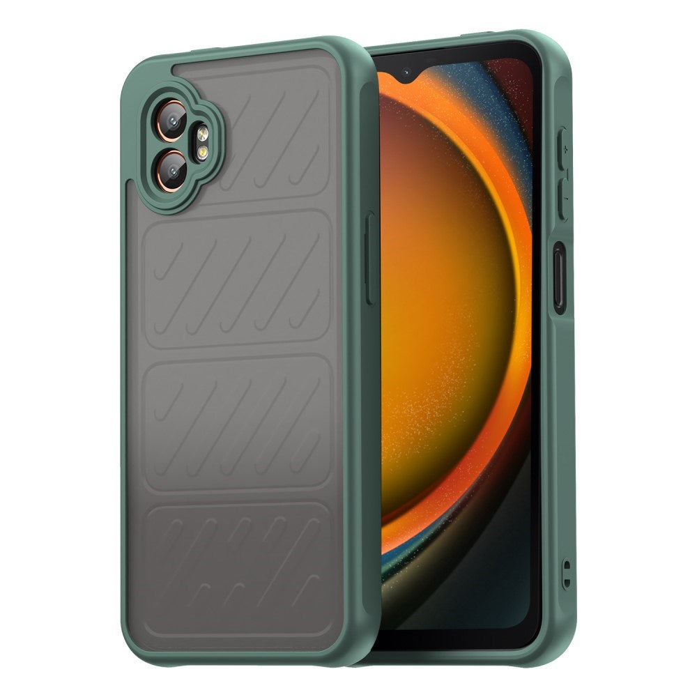 EIDERWOOD Samsung Galaxy Xcover 7 Pro Hybrid Plast Skal med Matt Baksida - Genomskinlig / Grön