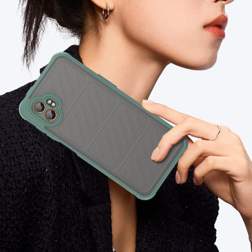 EIDERWOOD Samsung Galaxy Xcover 7 Pro Hybrid Plast Skal med Matt Baksida - Genomskinlig / Grön