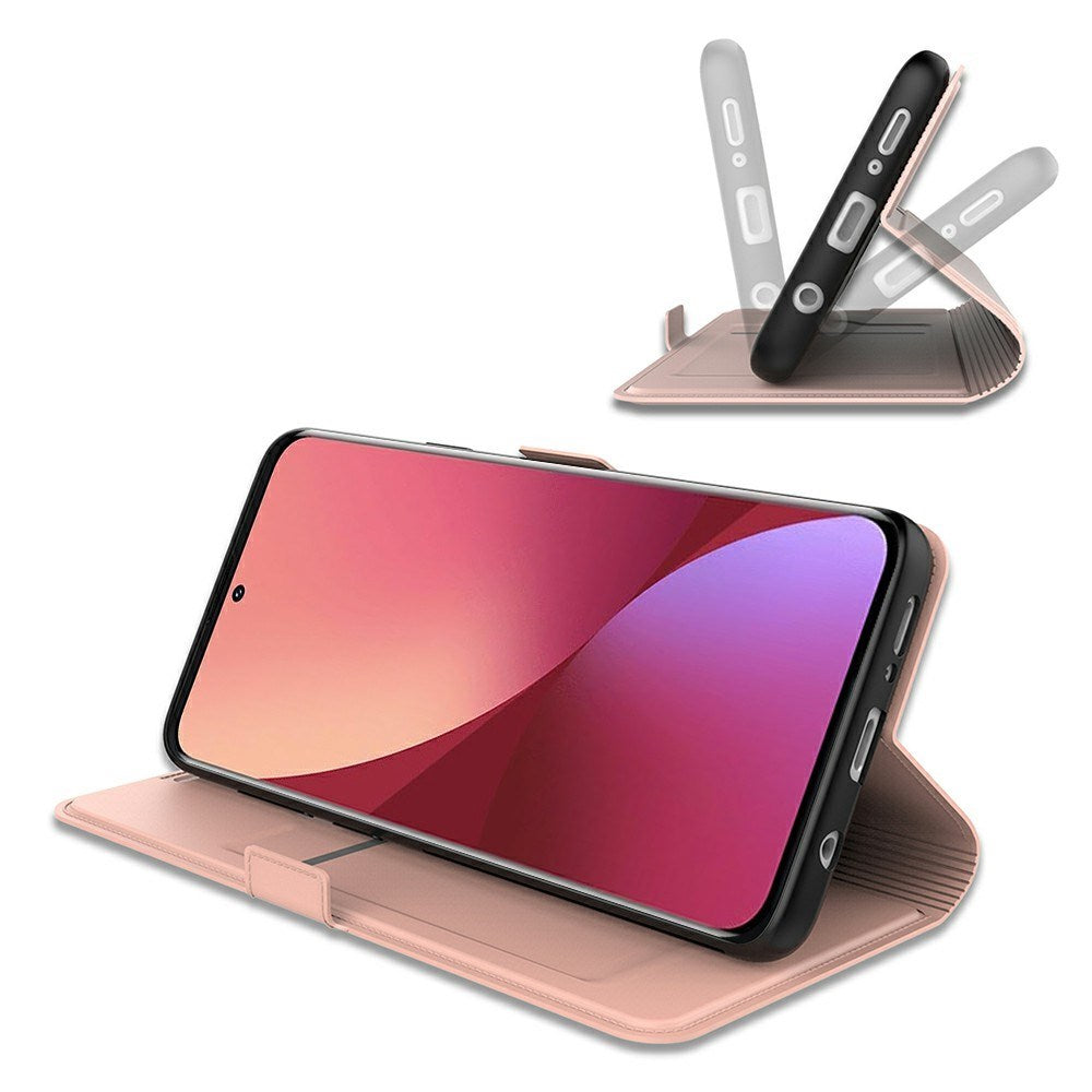 Xiaomi Poco F7 Ultra EIDERWOOD Konstläder Fodral m. Korthållare & Ställfunktion – Roséguld