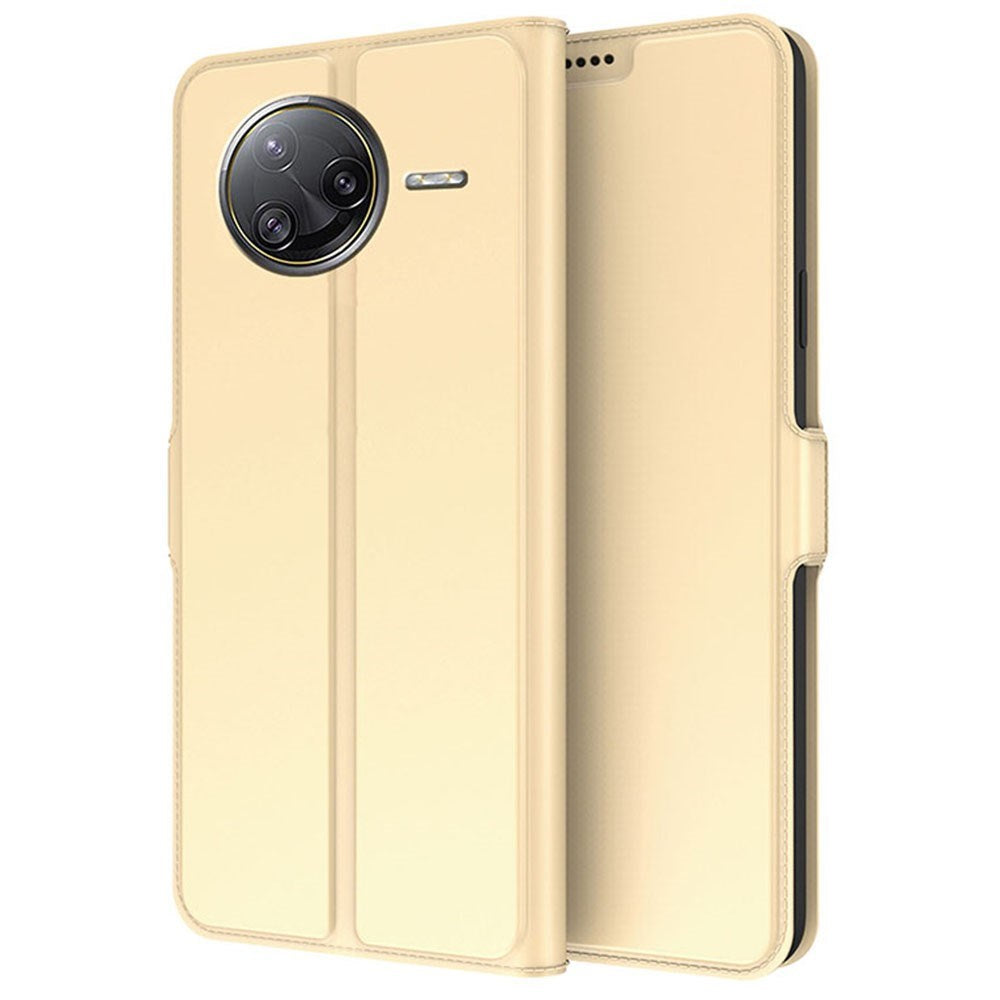 Xiaomi Poco F7 Ultra EIDERWOOD Konstläder Fodral m. Korthållare & Ställfunktion – Guld