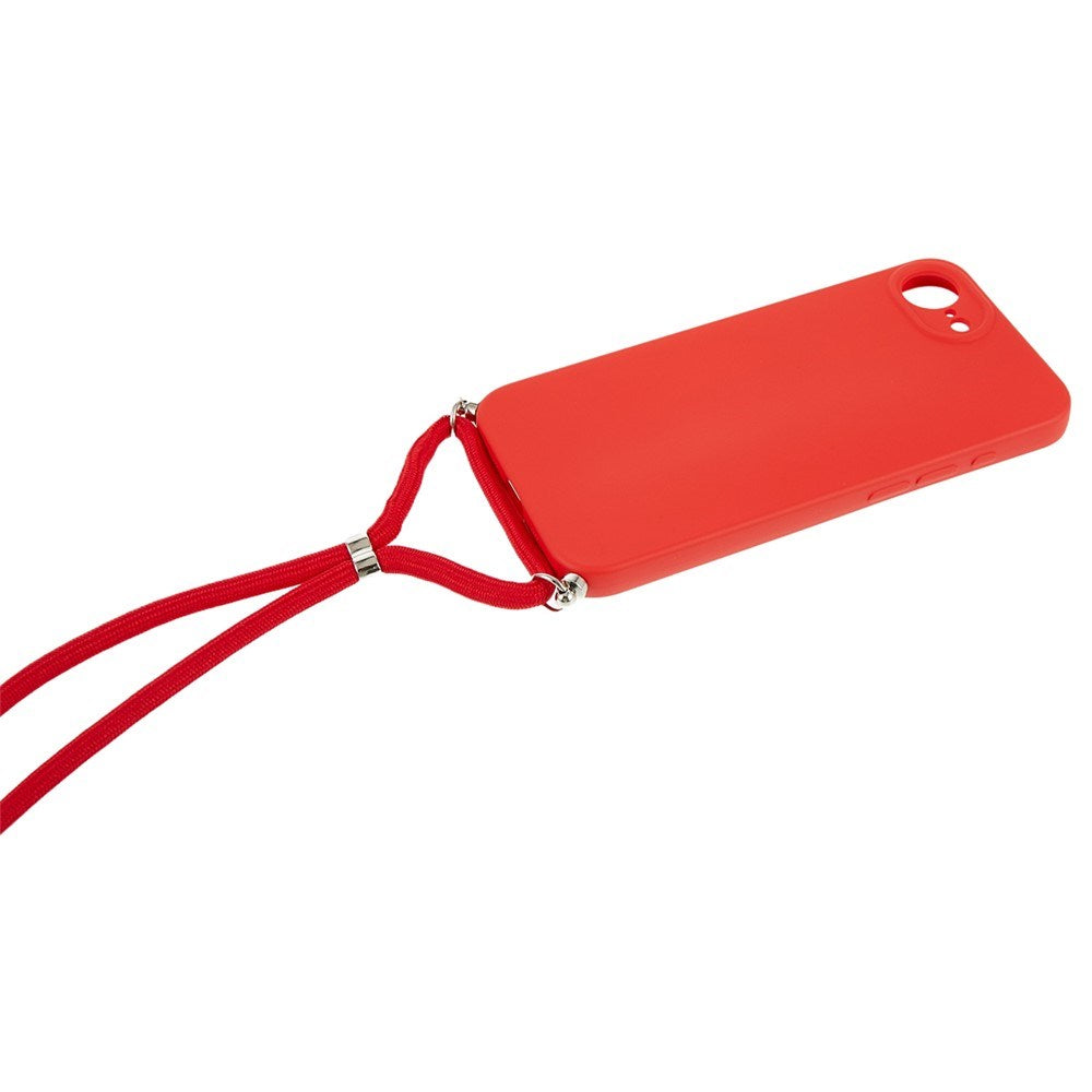 iPhone 17e / 16e EIDERWOOD Fodrat Flexibelt Plast Skal m. Rem - Röd