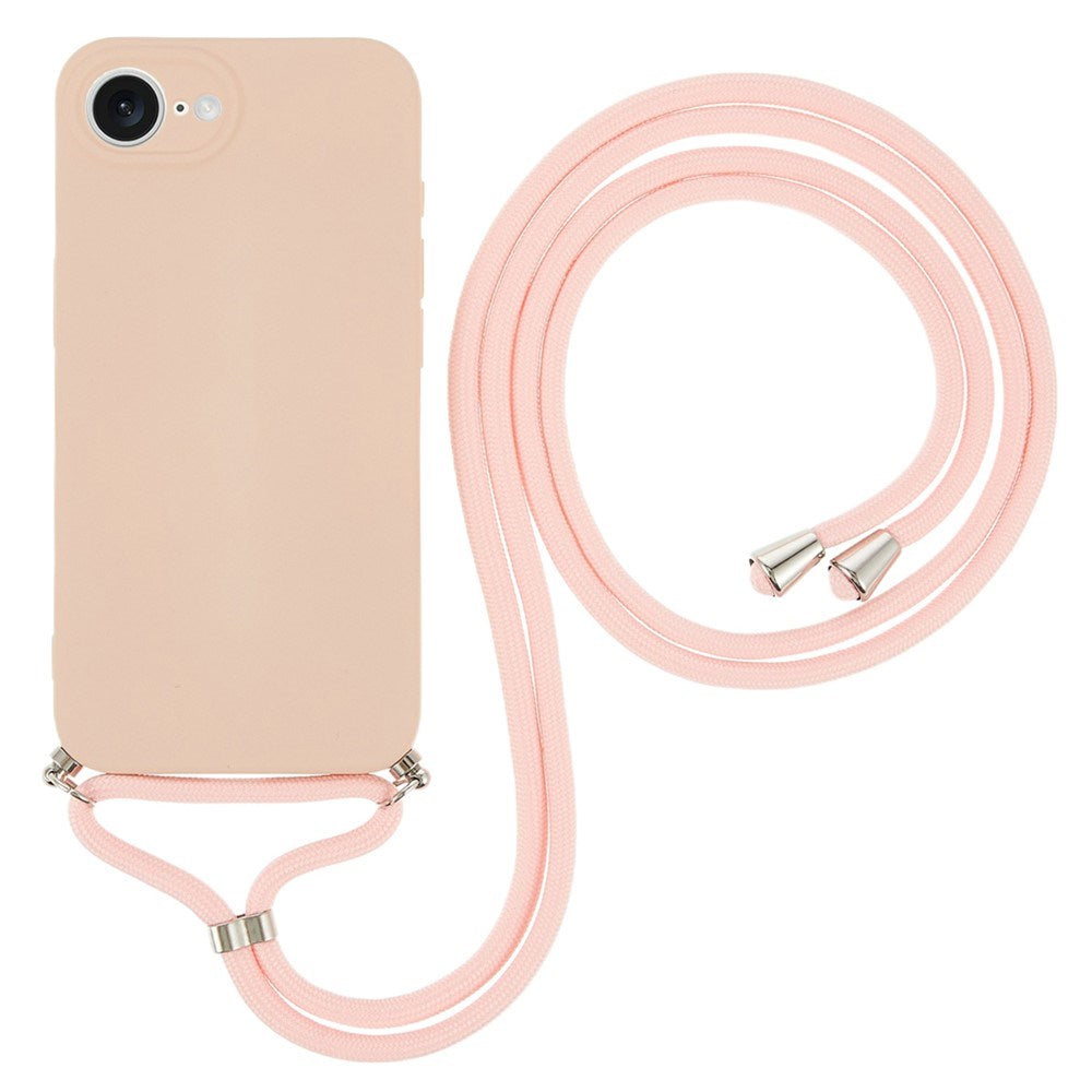 iPhone 17e / 16e EIDERWOOD Fodrat Flexibelt Plast Skal m. Rem - Rosa