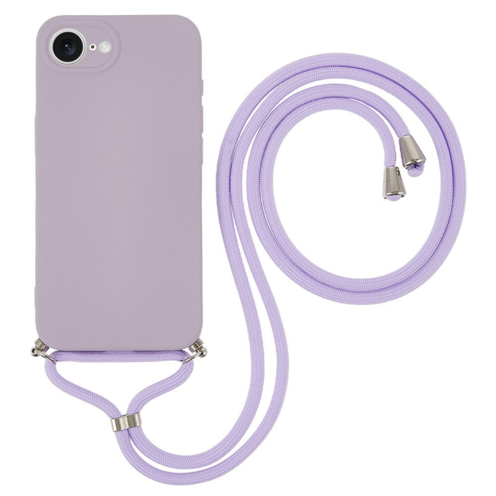 iPhone 17e / 16e EIDERWOOD Fodrat Flexibelt Plast Skal m. Rem - Lila