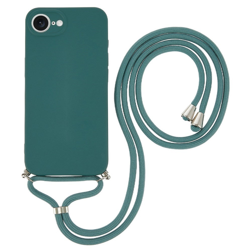 iPhone 17e / 16e EIDERWOOD Fodrat Flexibelt Plast Skal m. Rem - Mörkgrön