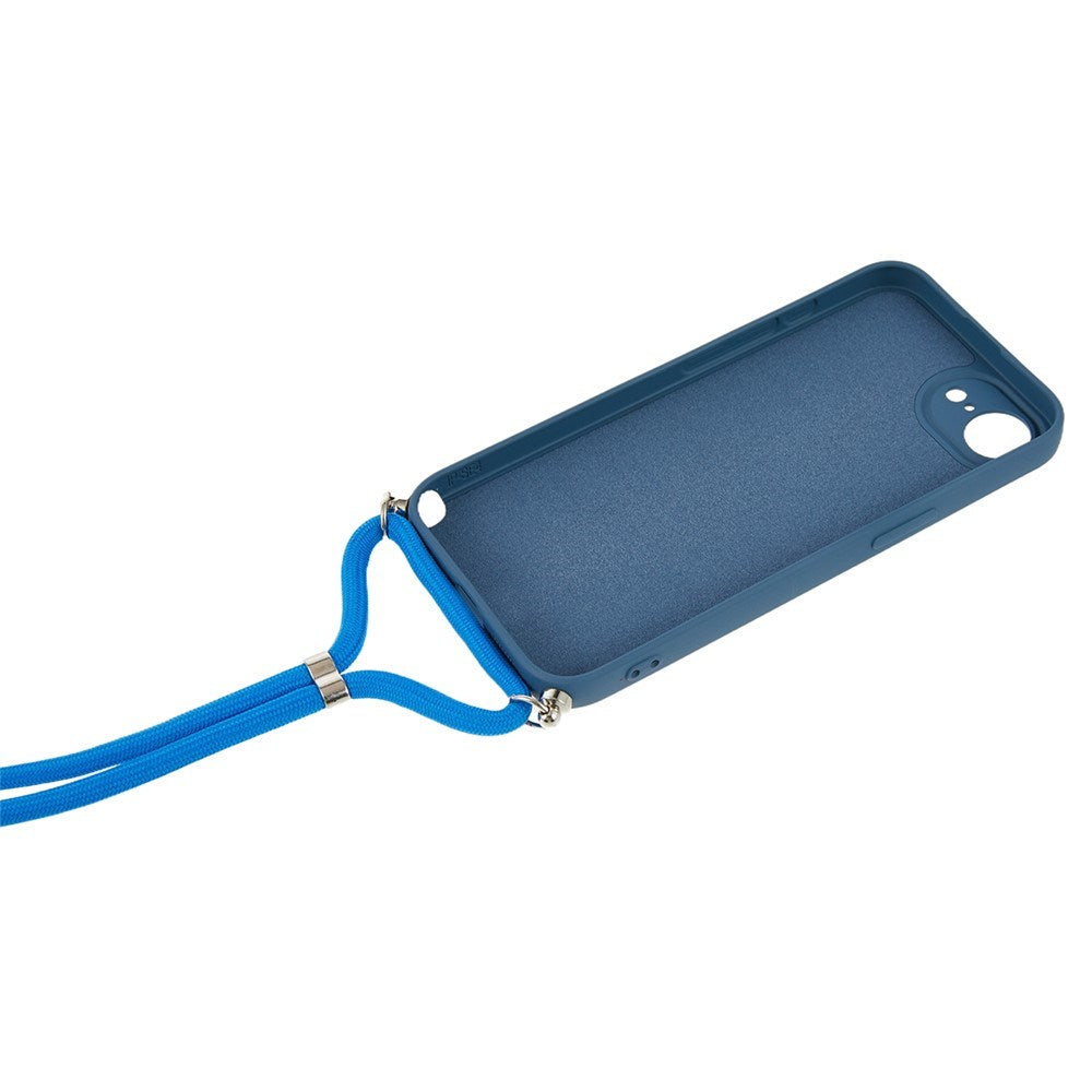iPhone 17e / 16e EIDERWOOD Fodrat Flexibelt Plast Skal m. Rem - Mörkblå