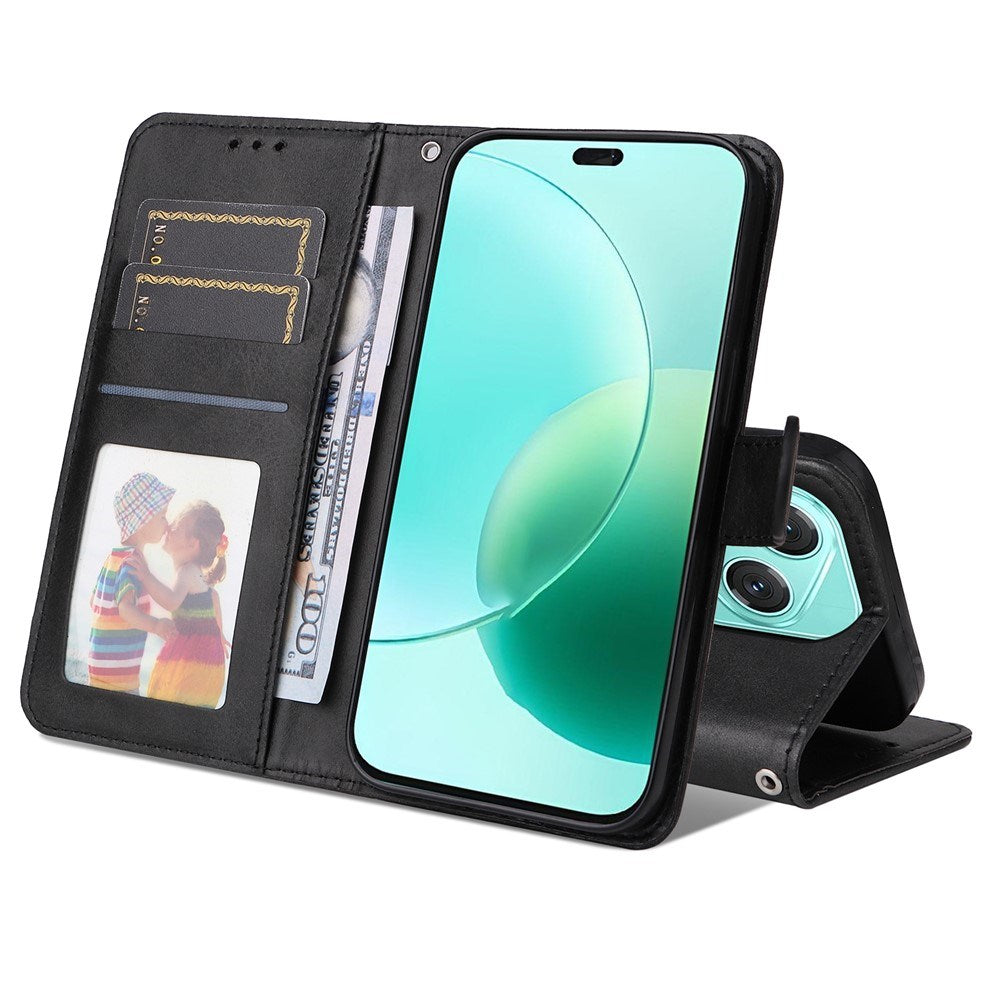 EIDERWOOD Honor 400 Lite Konstläder Flip Fodral m. Rem - Svart