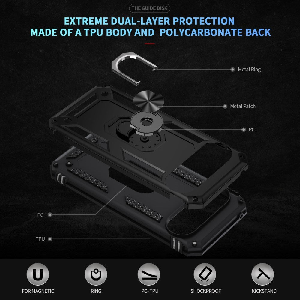 EIDERWOOD Google Pixel 10 / 10 Pro Hantverkar Baksideskal med 360° roterbart stativ - Svart