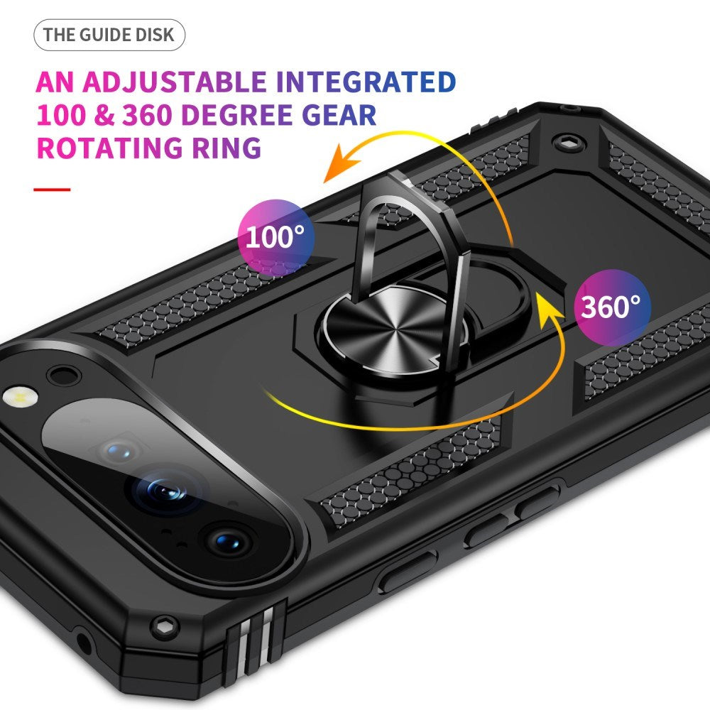 EIDERWOOD Google Pixel 10 / 10 Pro Hantverkar Baksideskal med 360° roterbart stativ - Svart