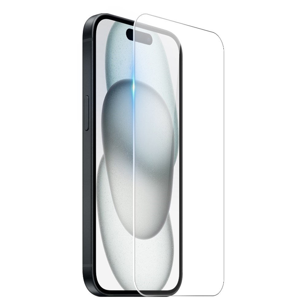 NORTHJO iPhone 15 2-i-1 Skyddspaket med Stötabsorberande Flexibelt Plast Skal & Härdat Skärmskyddsglas - Genomskinlig