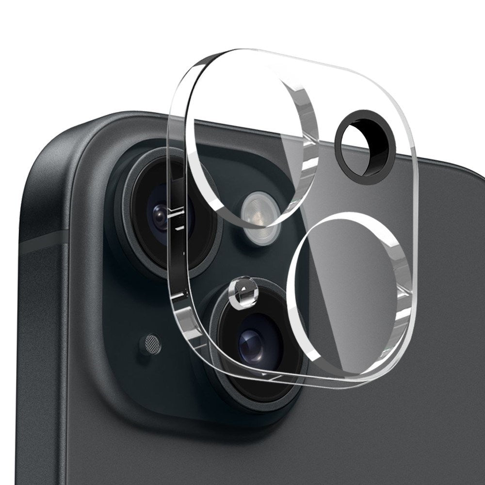 NORTHJO iPhone 15 3-i-1 Skyddsset med Stötdämpande Flexibelt Plast Skal & Härdat Glas Skärmskydd & Kameralinsglas - Genomskinlig