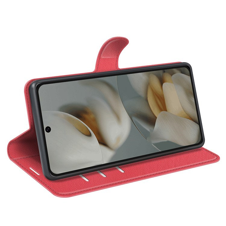 EIDERWOOD Google Pixel 10 Pro XL Konstläder Flip Fodral m. Korthållare & Ställfunktion - Röd