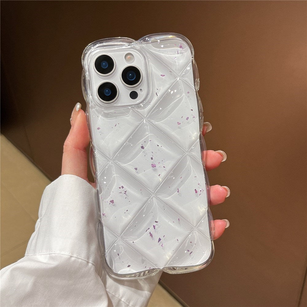 iPhone 16 Pro Max EIDERWOOD Texturerat Flexibelt Plast Skal – Genomskinlig / Lila