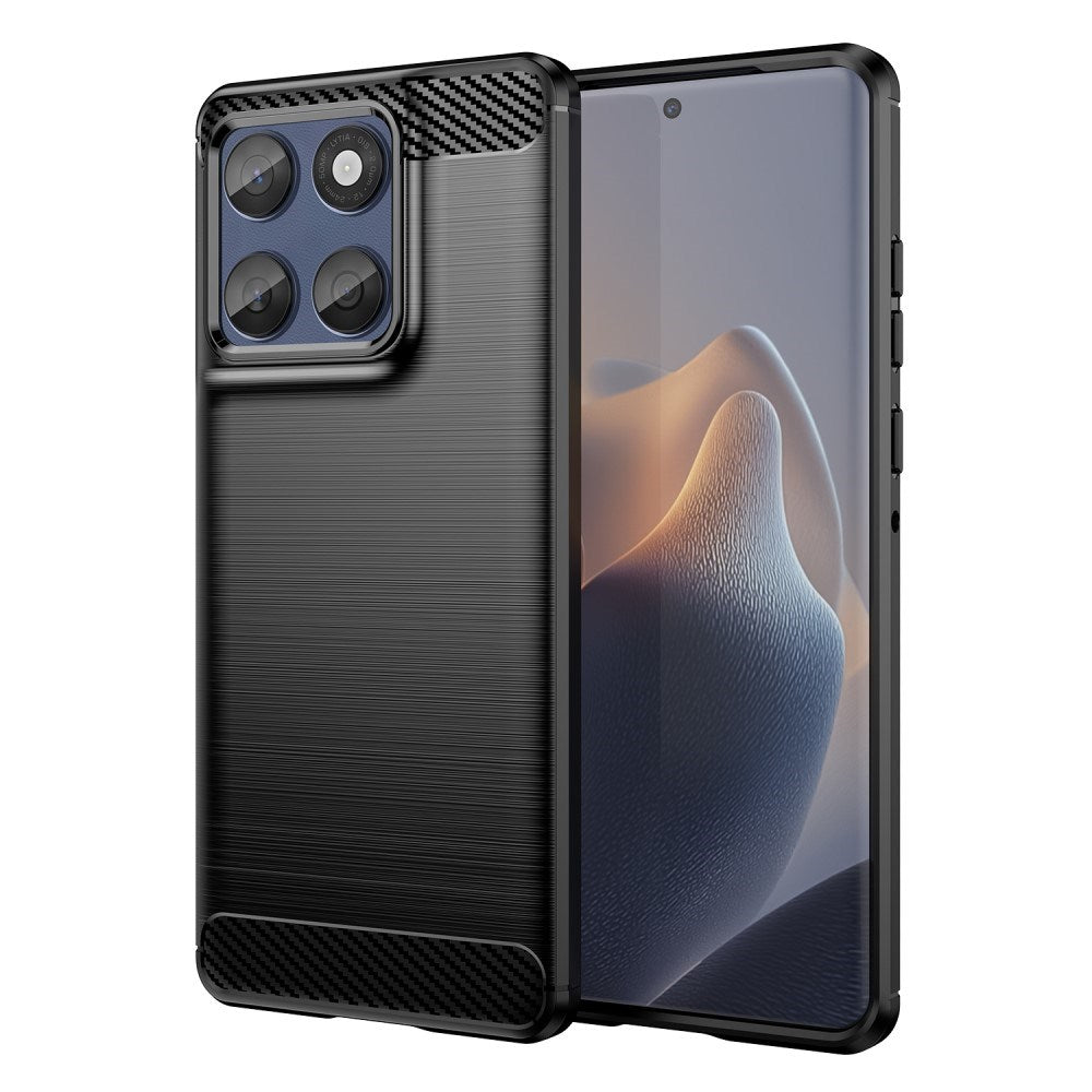 EIDERWOOD Motorola Edge 60 / Edge 60 Fusion Brushed Carbon Skal - Svart