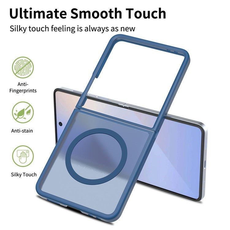 EIDERWOOD Samsung Galaxy Z Flip7 Matt Hybrid Skal - MagSafe Kompatibel - Genomskinlig / Blå