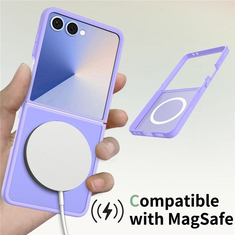 EIDERWOOD Samsung Galaxy Z Flip7 Matt Hybrid Skal - MagSafe Kompatibel - Genomskinlig / Lila