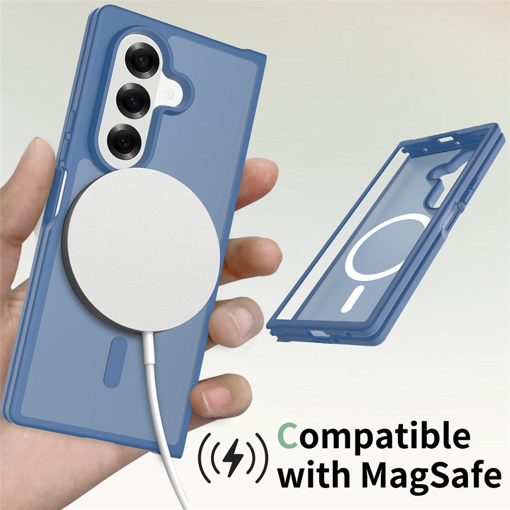 EIDERWOOD Samsung Galaxy Z Fold7 Matt Hybrid Skal - MagSafe Kompatibel - Genomskinlig / Blå