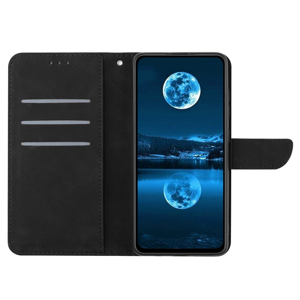 Oppo Reno14 (5G) Konstläder Fodral med Tryck - Svart
