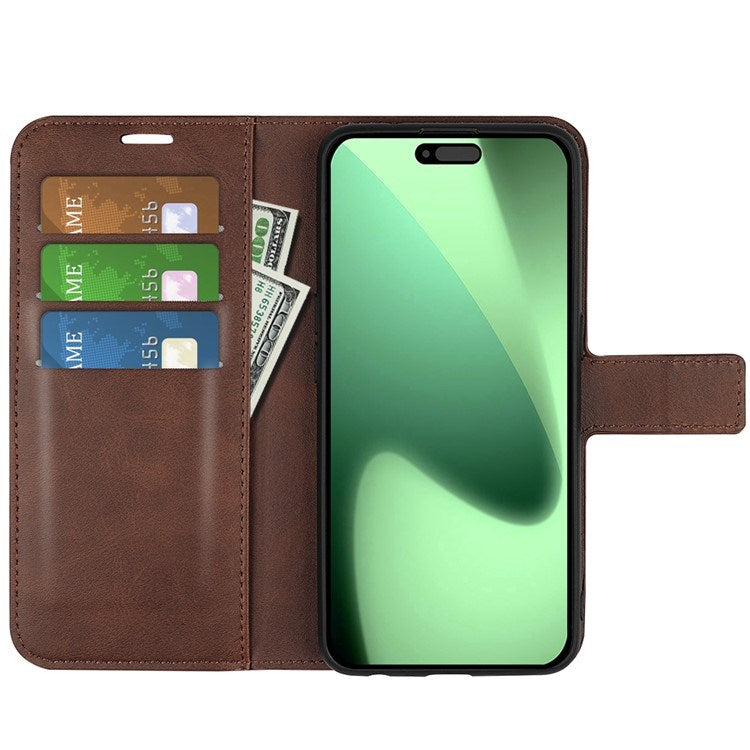 EIDERWOOD iPhone 17 Pro Max Konstläder Fodral m. Stativfunktion & Korthållare - Brun