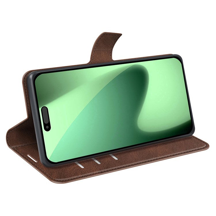 EIDERWOOD iPhone 17 Pro Max Konstläder Fodral m. Stativfunktion & Korthållare - Brun