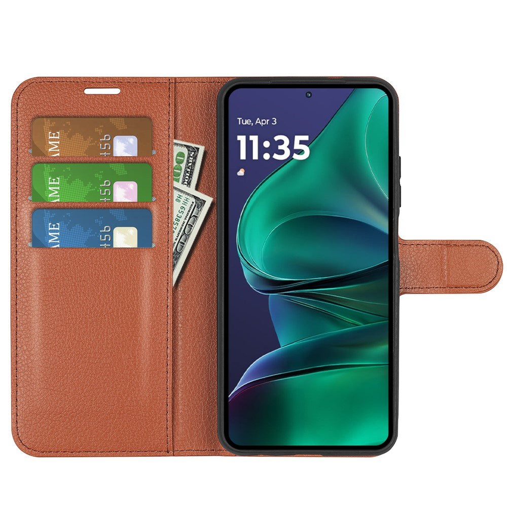 Motorola Moto G Stylus 5G (2025) EIDERWOOD Konstläder Flip Fodral med Korthållare & Ställfunktion - Brun