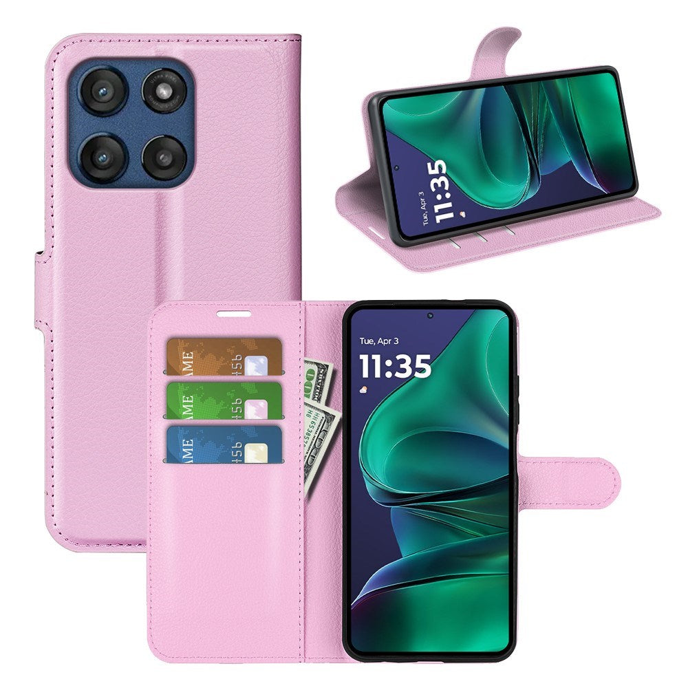 Motorola Moto G Stylus 5G (2025) EIDERWOOD Konstläder Flip Fodral med Korthållare & Ställfunktion - Rosa