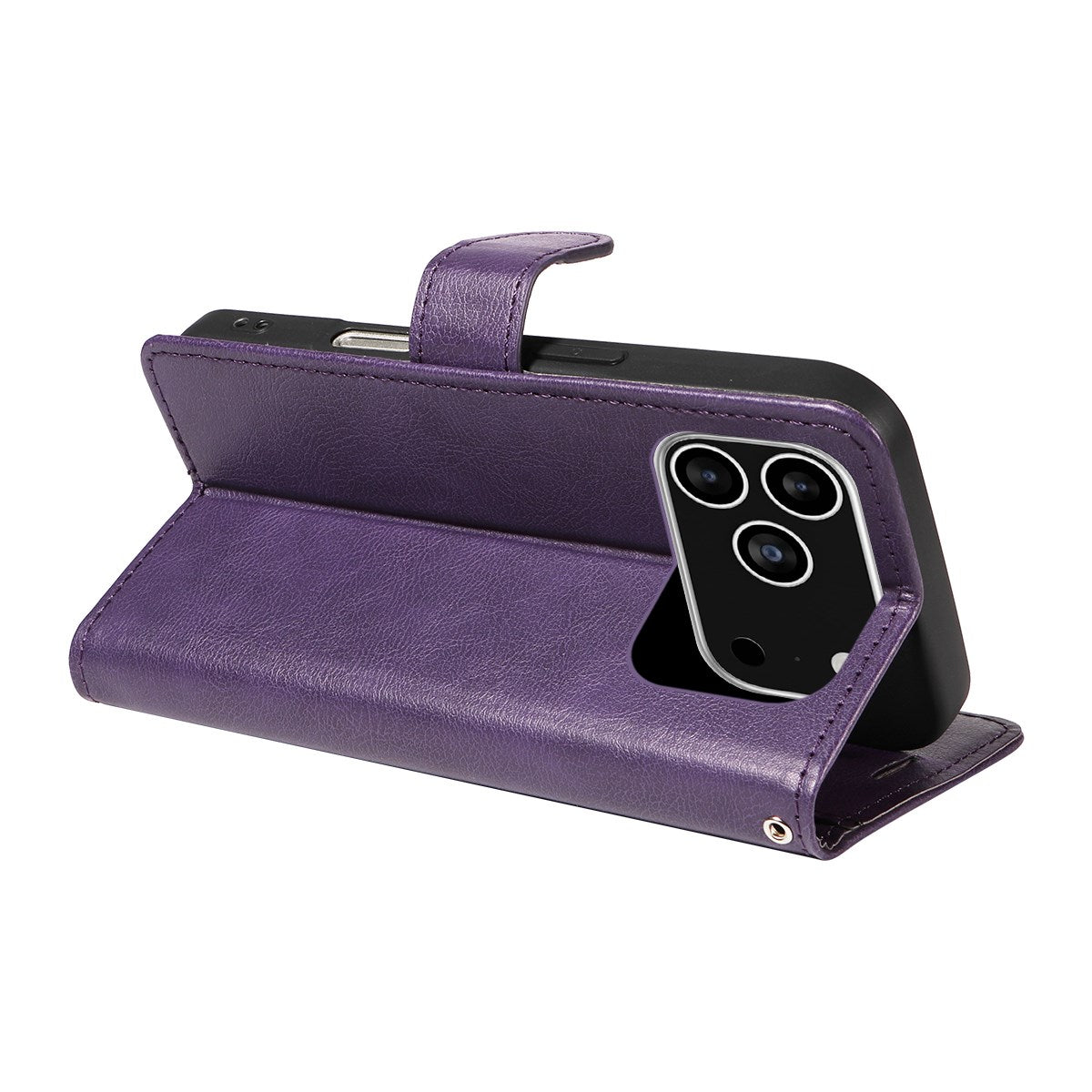 EIDERWOOD iPhone 17 Pro Plånboksfodral i Konstläder med Rem - Lila