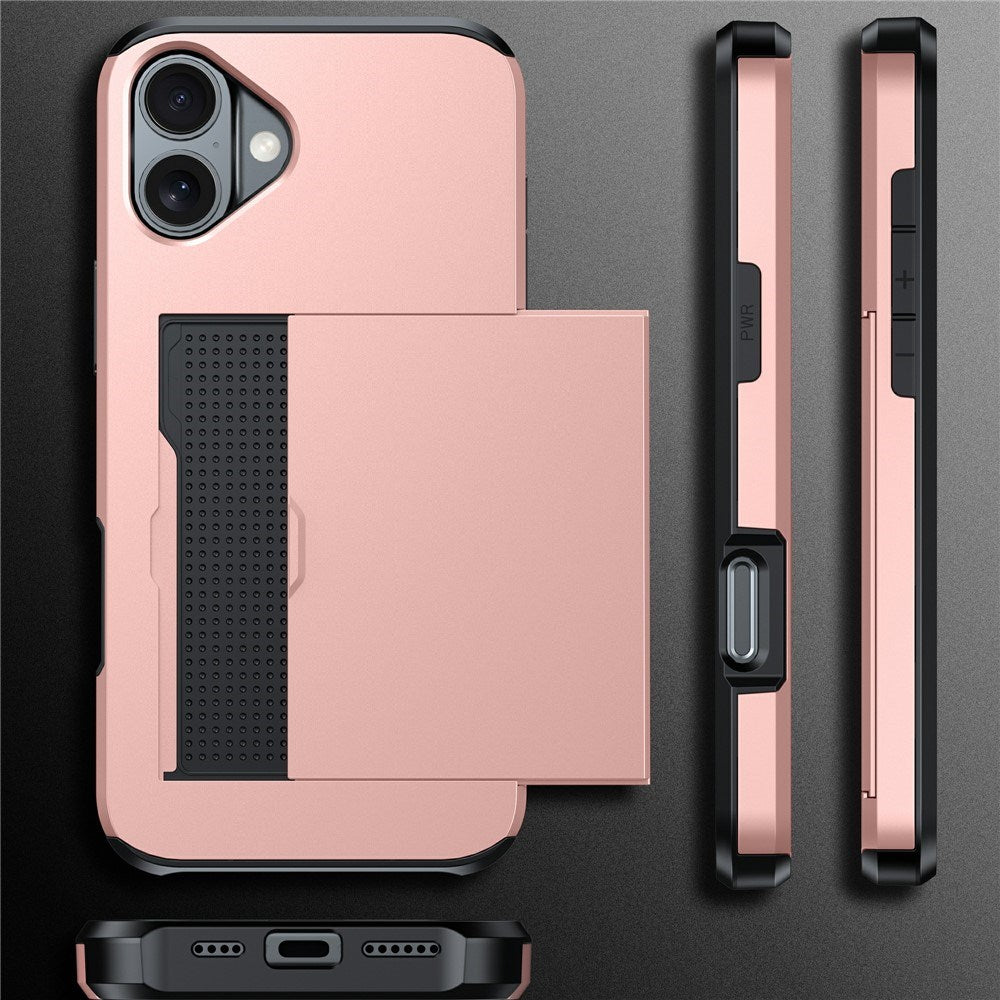 EIDERWOOD iPhone 17 Hybrid Skal med Korthållare - Rose Gold