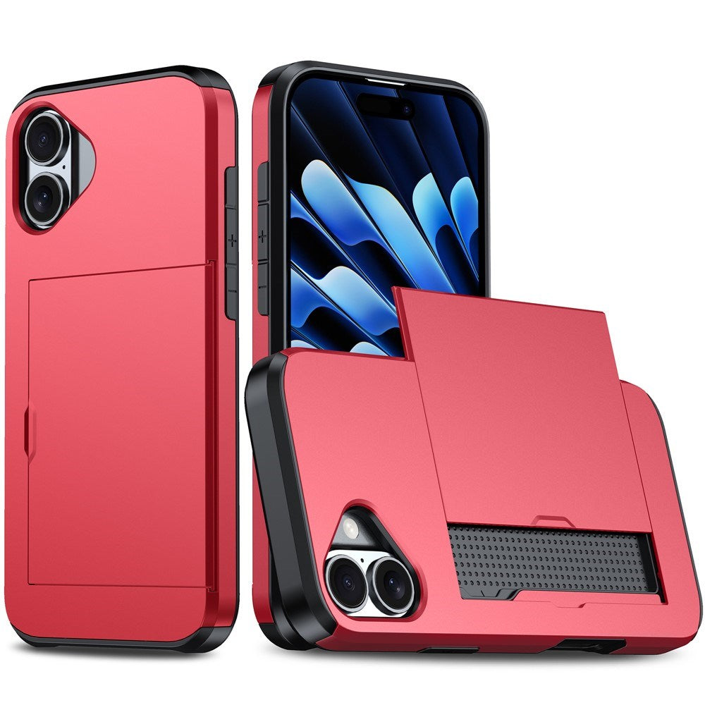 EIDERWOOD iPhone 17 Hybrid Skal med Korthållare - Röd