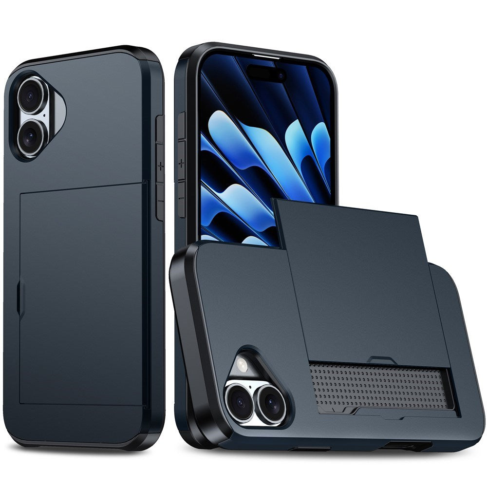 EIDERWOOD iPhone 17 Hybrid Skal med Korthållare - Mörkblå