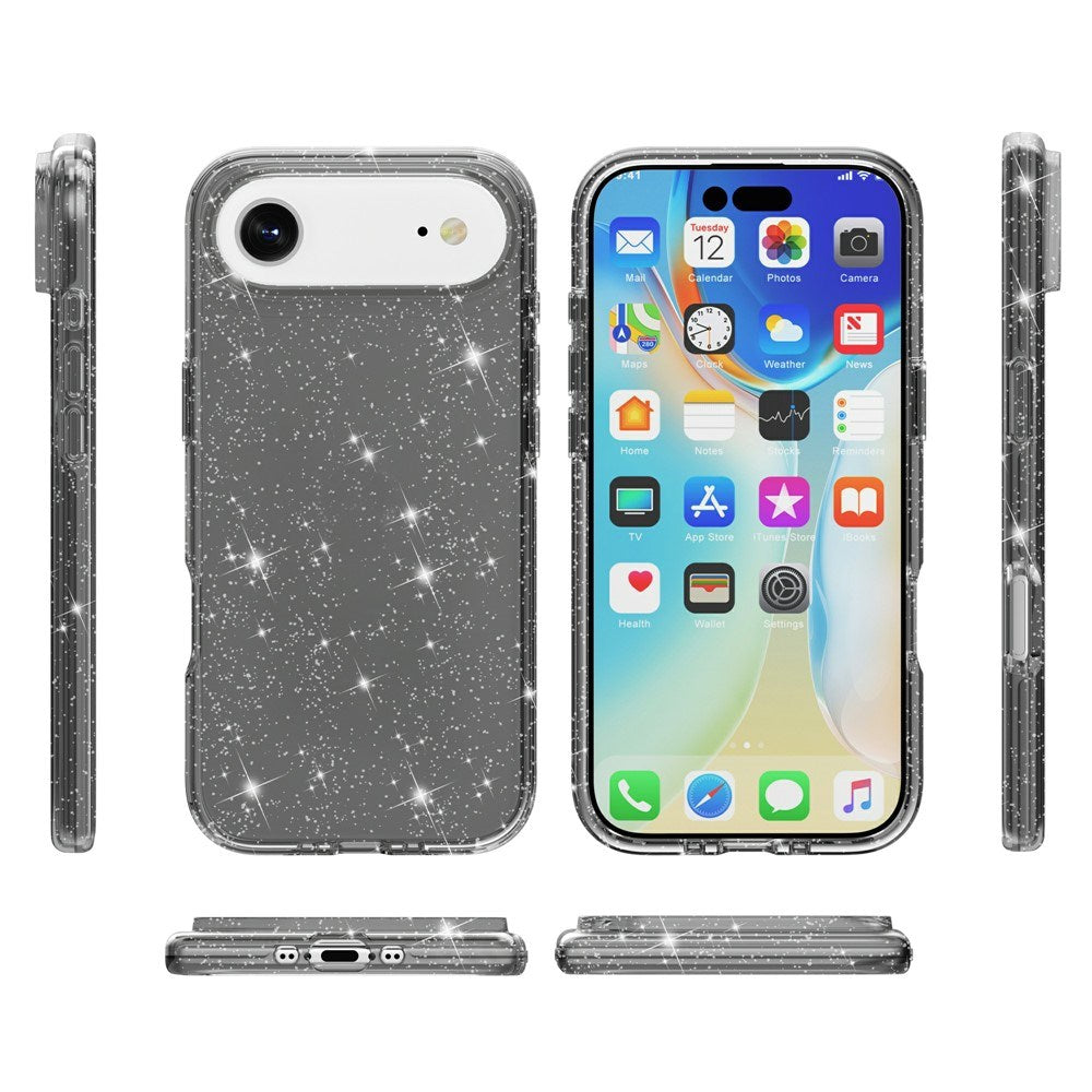 EIDERWOOD iPhone Air Hybrid Plast Skal - Svart Glitter