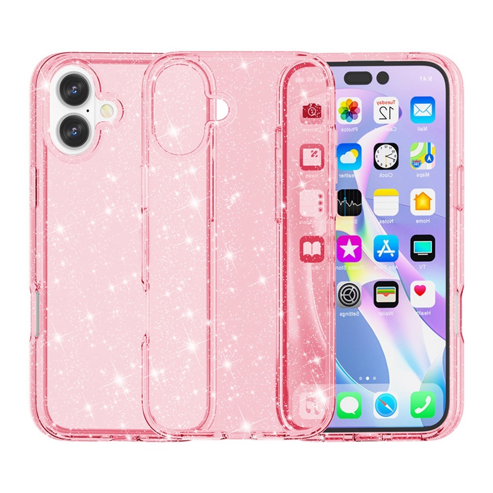 EIDERWOOD iPhone 17 Hybrid Plast Skal - Rosa Glitter