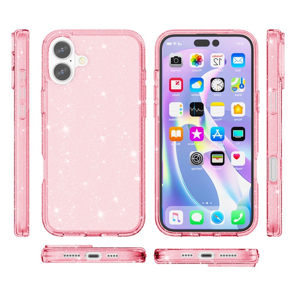 EIDERWOOD iPhone 17 Hybrid Plast Skal - Rosa Glitter
