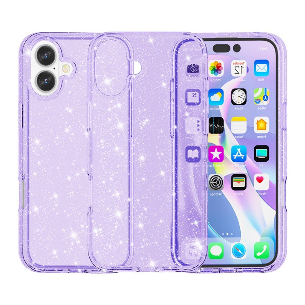 EIDERWOOD iPhone 17 Hybrid Plast Skal - Lila Glitter